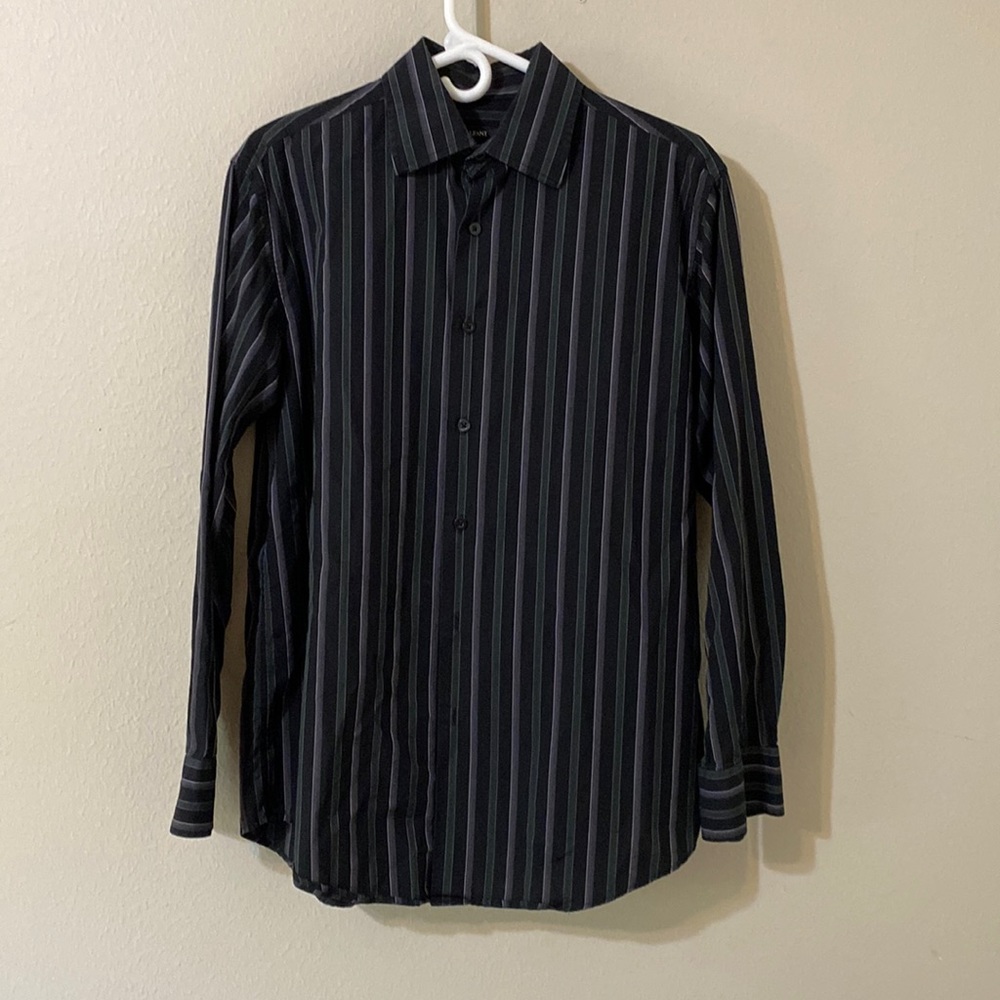 Men’s Small Black Alfani Dress Shirt Striped